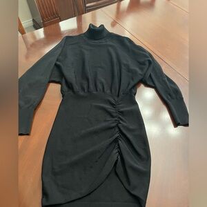 Lovers + Friends Black Ruched Long Sleeve Dress
